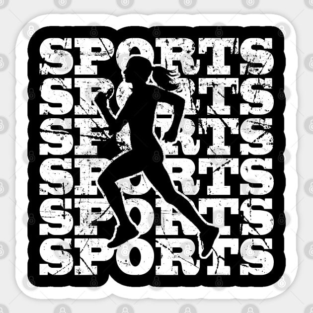 Sports Woman with distressed white text Sticker by zerox